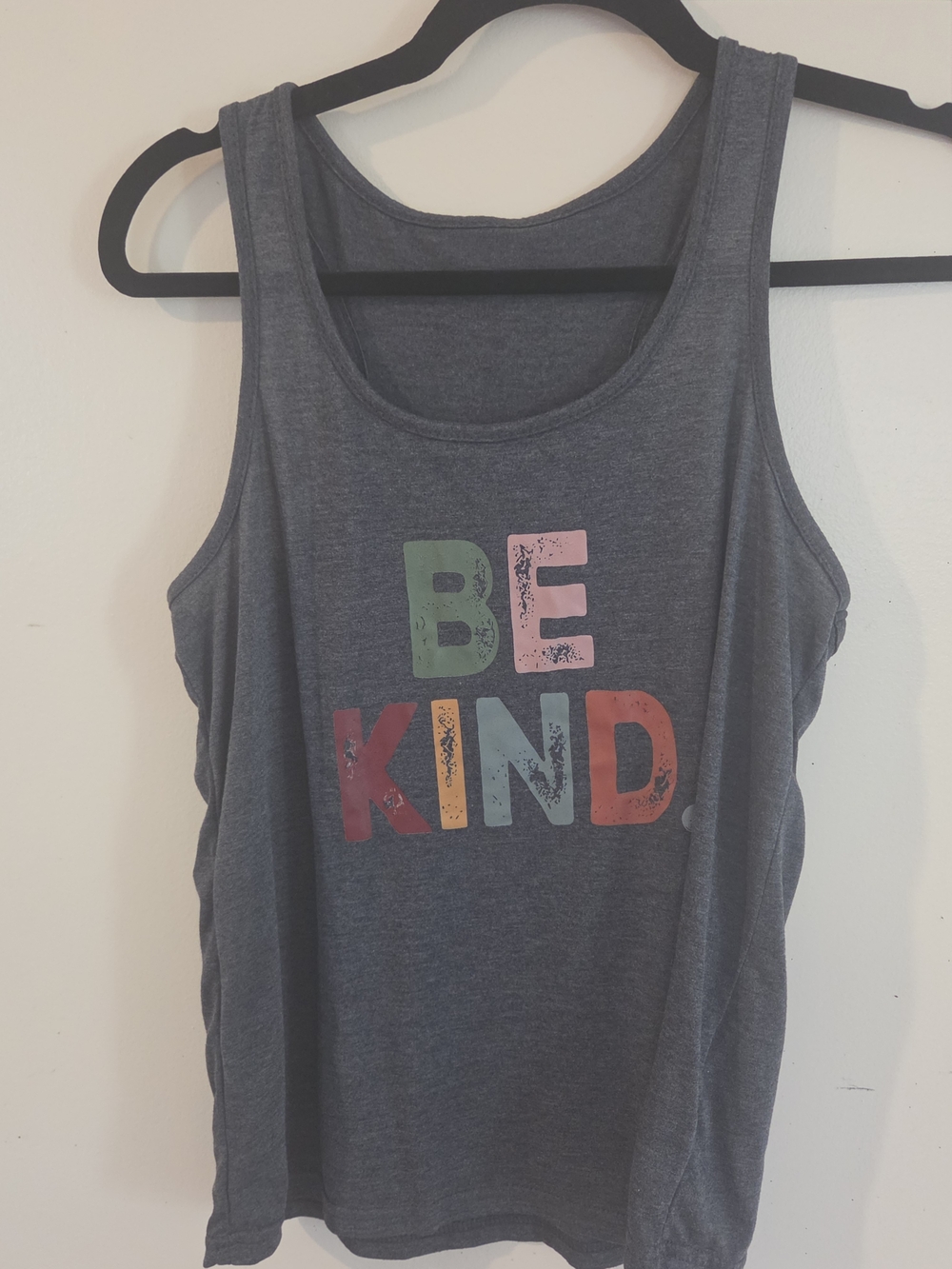 Womens 'Be Kind' Graphic Tank Top - Gray